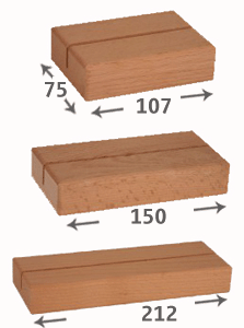 Displays verticales tte. 1 hoja + base madera